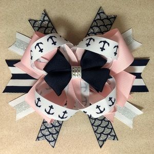 Large Nautical Hair Bow